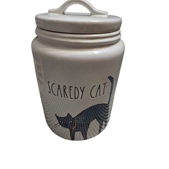 NWT Rae Dunn Scaredy Cat Halloween Canister - Picture 1 of 12